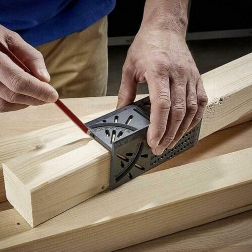 Wood Working Ruler Multifunctional Angle Ruler 3D Mitre Angle Measuring Gauge Square Size Marking Gauging Carpenter Measure Tool