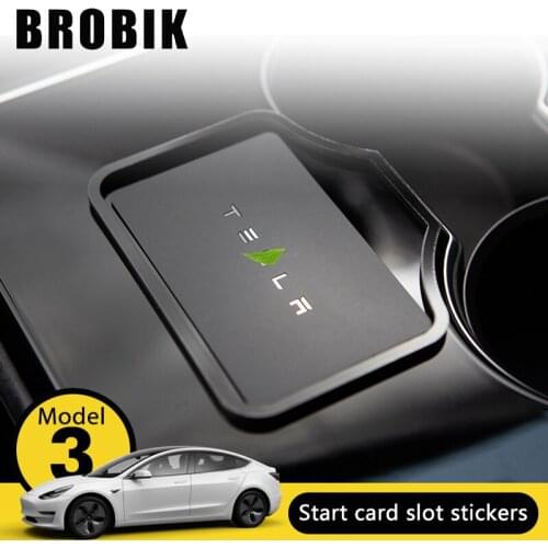 BROBIK Card Position Sticker Fixed Key Card Package Central Control Start Card Stopper For Tesla Model3