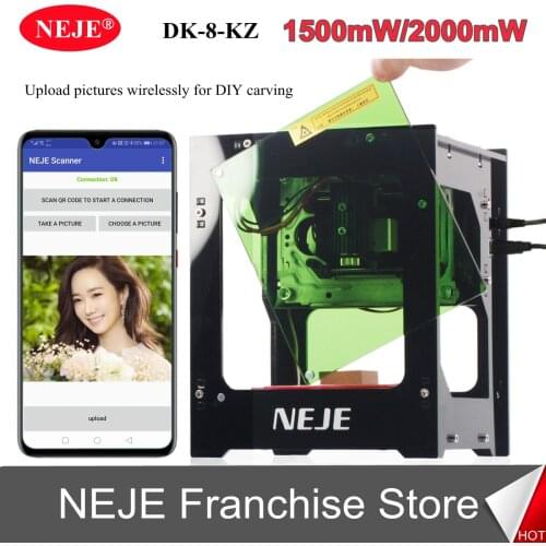 NEJE DK-8-KZ 1500mW/2000mW Laser Engraver Engraving Machine 405nm Ai Mini Desktop High Speed Wood Laser Printer Router