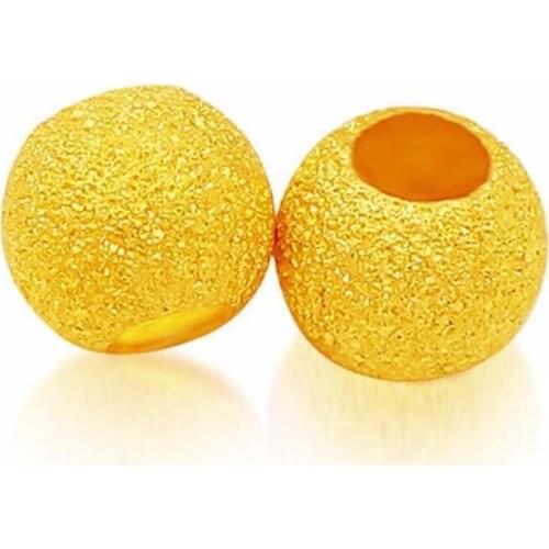 New 1PCS Authentic Solid 24k Yellow Gold Pendant / Lucky Beads Pendant/ 0.65g