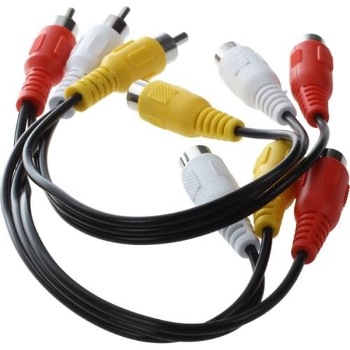 New 3 RCA Male Jack to 6 RCA Female Plug Splitter Audio Video AV Adapter Cable