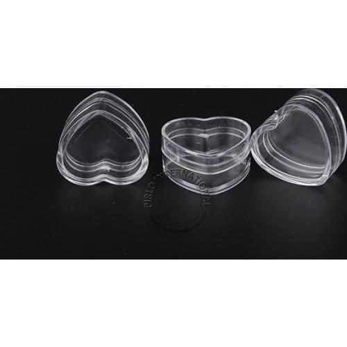 Wholesale 100pcs/lot 4g Clear Plastic Cream Jar Small 4cc PS Containers With Lid Empty Heart Shape Cosmetic Box Free Shipping