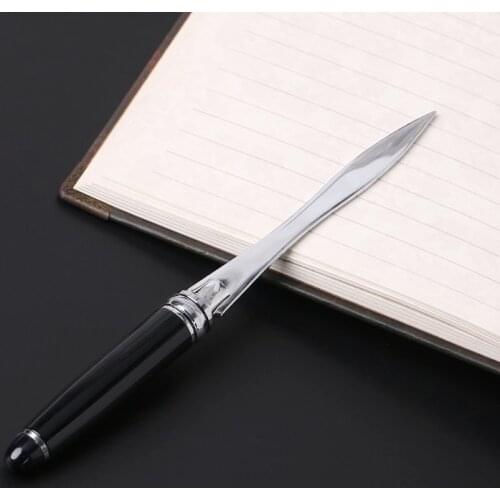 Stainless Steel Letter Opener Metal Handle Envelopes Cutting Knife Divided File
