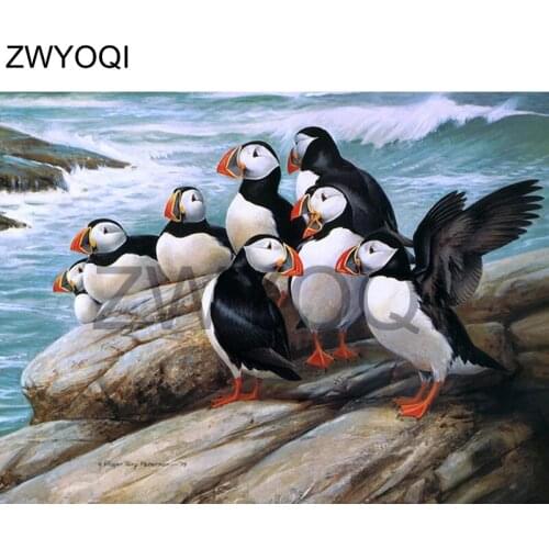 Full Round Diamond embroidery Arrowbird pengui 5D DIY Diamond painting Cross stitch Full Square Diamond mosaic Arrowbird penguin