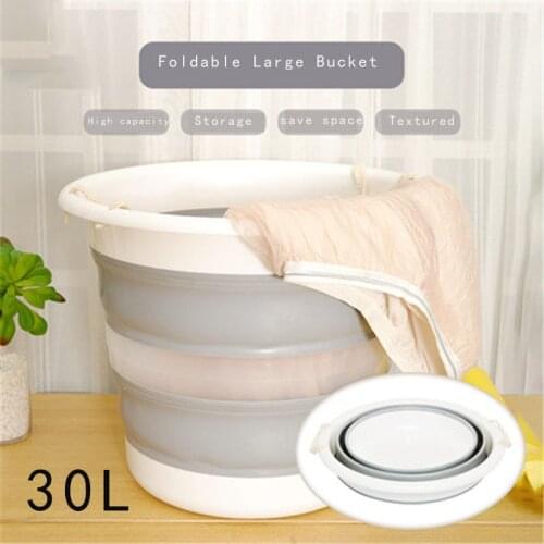 30L Folding Portable Travel Bucket Multifunction Camping Fishing Car Wash Bathroom Kitchen Collapsible Bucket Household Cleaning