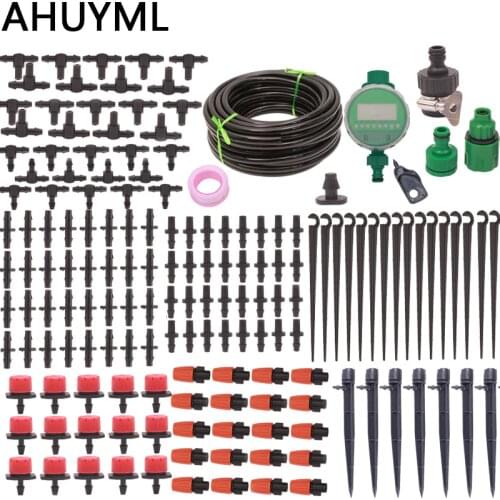 25M Drip Irrigation System Automatic Watering Garden Hose Micro Drip Garden Watering Kits Adjustable Drippers Irrigation Timing