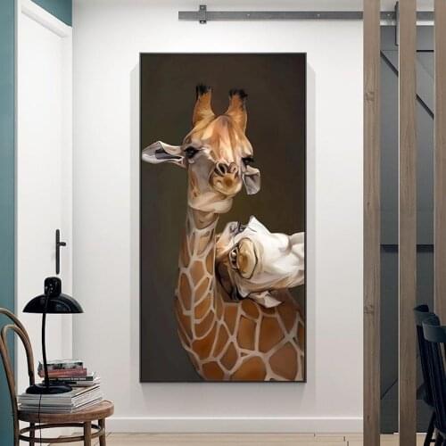 Nordic Animal Art Giraffe Canvas Painting on The Wall Canvas Art Poster and Prints Wall Pictures for Living Room Home Decoration
