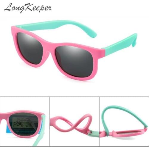 LongKeeper Kids Sunglasses Polarized TR90 Flexible Frame UV400 Pink Baby Boy Girl Children Sun Glasses Infant Goggles