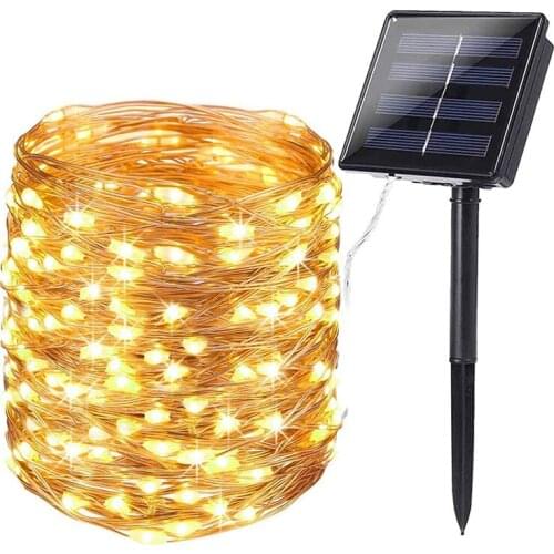 1pcs Outdoor LED Solar String Fairy Lights 12M 22M Flashing Lamps 100/200leds Waterproof Christmas Decoration for Home Garden
