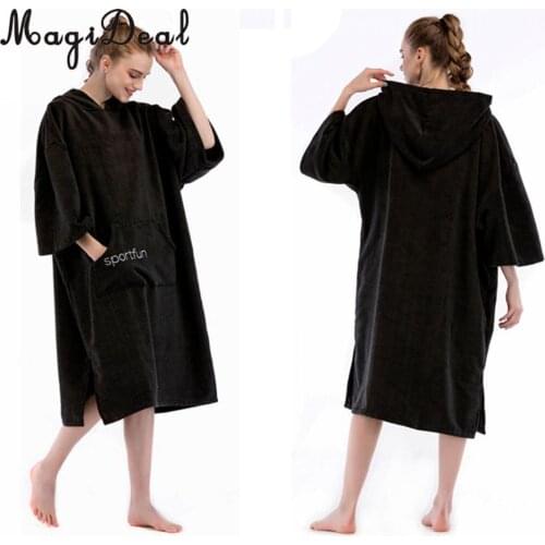 Microfiber Absorbent Quick Dry Beach Bath Towel Poncho Washrag Surf Swim Changing Robe Bath Robe Home Bathrobe w/ Hood & Pocket