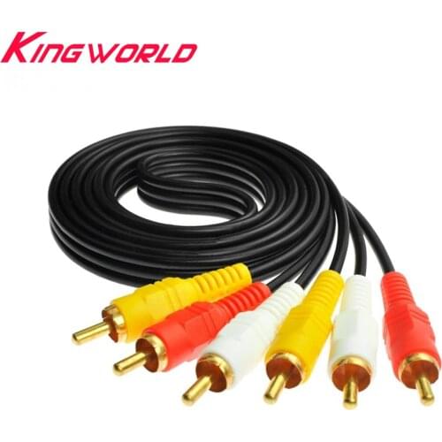 High quality 3RCA DVD audio video cord av AV cable wire connector three-color lotus Red Yellow White for DVD box STB STU