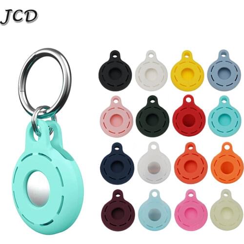JCD Protective Case For Airtag Cover Original Liquid Silicone Hangable Keychain Locator Tracker Case For Apple airtags Sleeve