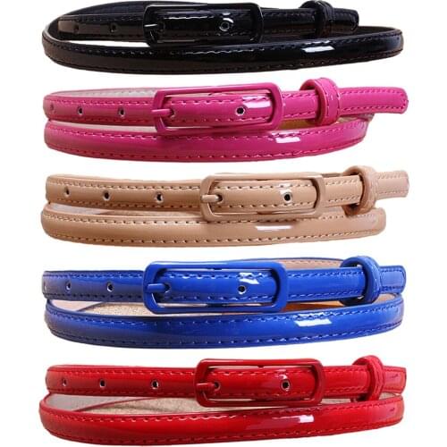 Women Ladies Skinny Long Buckle Faux Leather Waist Belt Waistband BLTYN0061