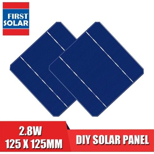 10 40 50 100 Pcs 2.8 W 125 x 125MM Cheap Mono Solar Cells 5x5 Grade A monocrystalline PV DIY Photovoltaic Sunpower C60 Solar Pan