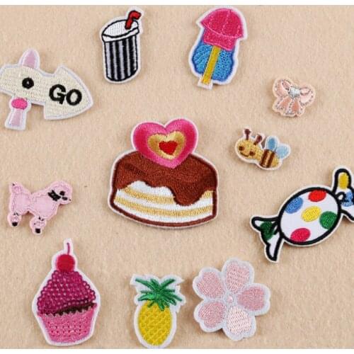 Cute Embroidery Patches for Clothing Candy Animal Food Patch Iron On patch DIY Stickers 11pcs mix