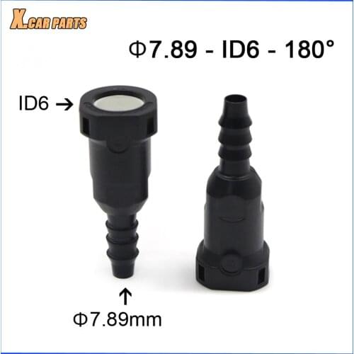 2pcs 7.89mm 7.89 ID6 8x6 180 degree Car Fuel Line Hose Pipe Quick Release Female Connector Auto Urea Connector