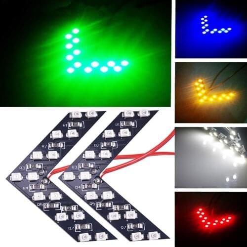 2Pcs Car Side Rear View Mirror Arrow Panel Turn Signal 14 SMD LED Light Lamp