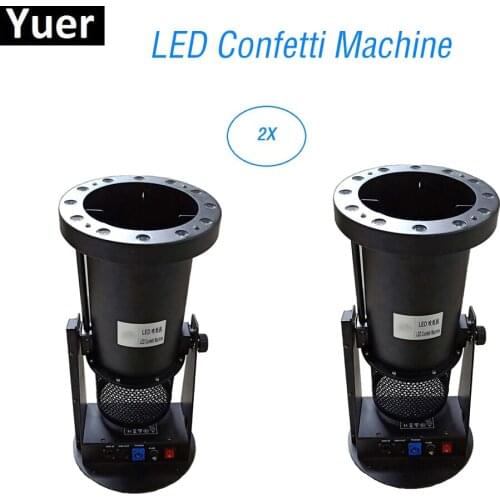 2Pcs/Lot High Quality 12X3W RGB Colors LED Paper Confetti Machine Disco DJ Equipment Stage Wedding Confetti Cannon Machine