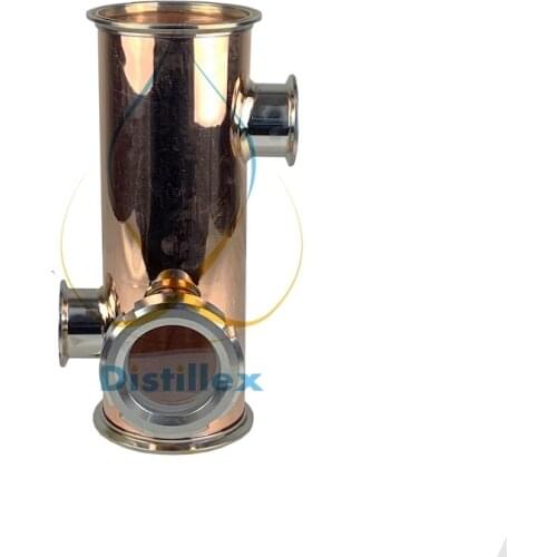 Clamp 3"(OD91mm) side ports 1.5" Copper Gin Basket Body , Aroma Basket volume 700ml. Home distillation. Distillex
