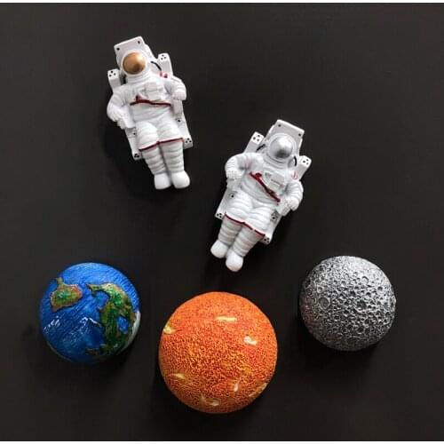 3D Home Decoration Refrigerator Magnet Astronaut Space Travel Sun Earth Fridge Magnetic Stickers DIY Resin Home Decor