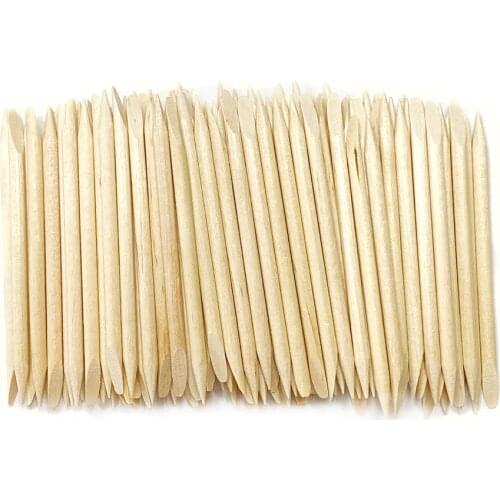 50pcs/pack Nail Art Design Orange Double End Nail Art Wood Stick Cuticle Pusher Remover Pedicure Professional Nail Art Tool Set