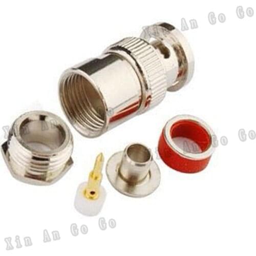 BNC male No welding crimp RF connector BNC male crimp Plug for 5D-FB 50-5 LMR300 coaxial cable fast ship