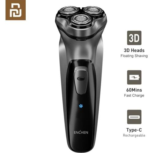 Youpin Enchen Blackstone 3D Electric Shaver Mens Razor Beard Trimmer Triple Blade Type-C USB Rechargeable Shaving Beard Machine