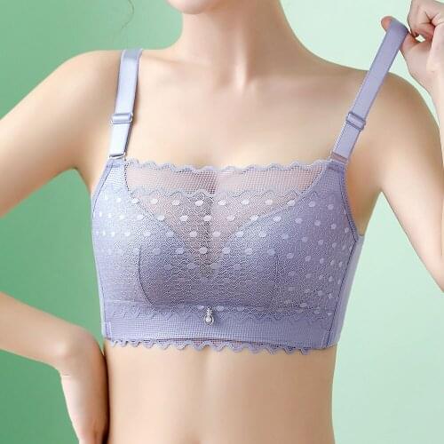 New Comfortable Women Bra Wireless Lingerie Tube Top Female Padded Underwear Breathable Lace Bralette Wide Bust Brassiere