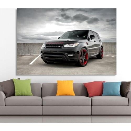 Black Car Land Rovers Range Rover SUV Vehicle Posters and Prints Wall Art Canvas Paintings For Home Decor
