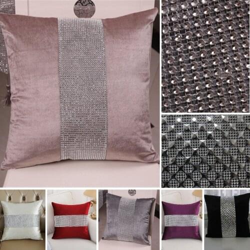 Decorative Luxury Diamond Setting Throw Pillow Cover Ultra Soft Flannel Pillowcase Hotel Home Decor 45*45CM Sofa Cushion Covers