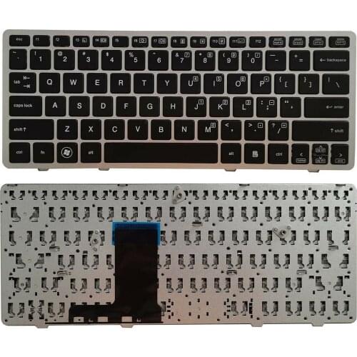 For HP EliteBook 2560 2560p Keyboard US Silver frame 696693-001 691658-001