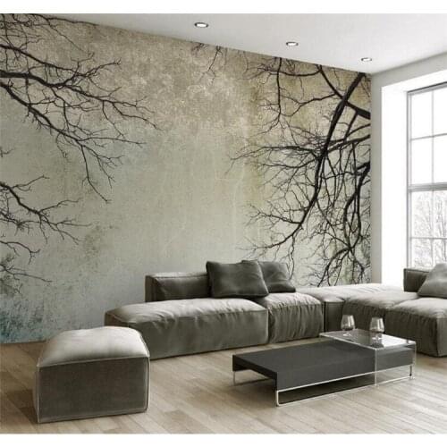 Custom murals for any size 3 d Living Room Bedroom Background Wallpaper Vintage Nordic style branches 3d wallpaper