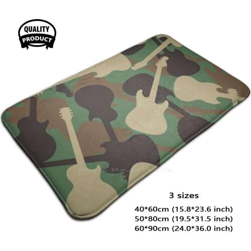 Guitar Camouflage 3D Household Goods Mat Rug Carpet Foot Pad Music Guitar Bass Band Roll And Roll N Roll Electric Camouflage