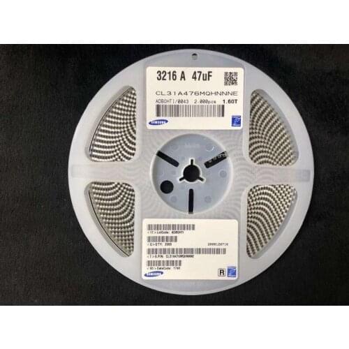 CL31A476MQHNNNE Cap Ceramic 47uF 6.3V X5R 20% Pad SMD 1206 CL31A476MPHNNNE CL31A476KQHNNNE