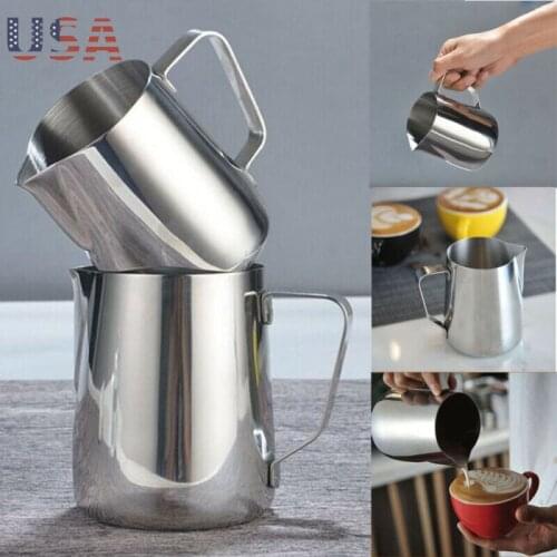 Stainless Steel Frothing Coffee Pitcher Pull Flower Cup Espresso Cappuccino Cups Milk Pot Milk Frother Frothing Jug Latte Art