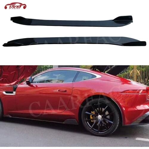 Carbon Fiber Door Protector Chin Kit Guard Side Skirts Aprons for Jaguar F Type 2 Door 2015 - 2019 2PCS/Set Car styling