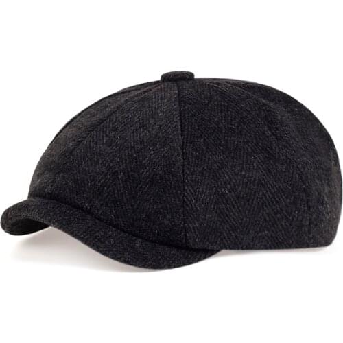 Fashion Hat Autumn Winter Hats Men Beret Herringbone Cap Warm Newsboy Beret Caps Tweed British Style Octagonal Hats Send Friends