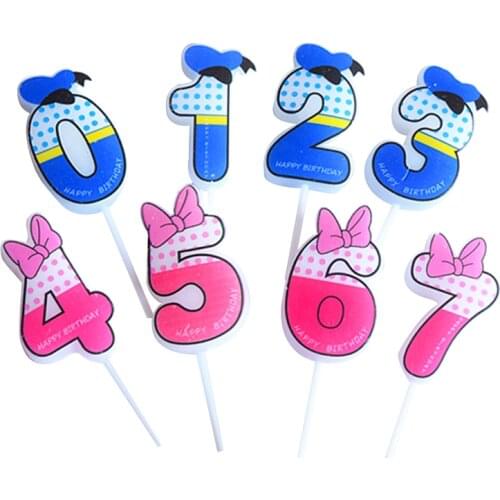 1 pcs cartoon Candles mickey number for A Valentines Day Cake Shine Party Cake Kids Birthday Annivesary Party Decoration Tools