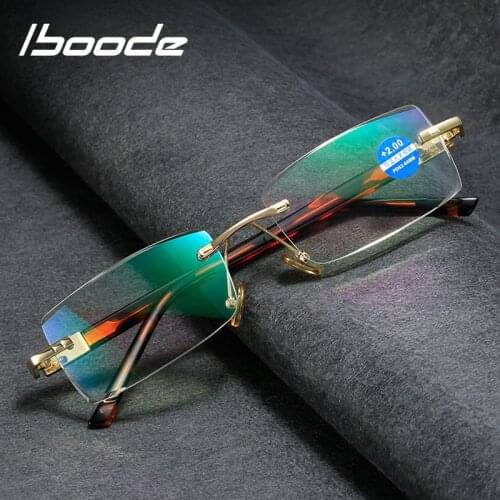 Iboode New High Quality Anti Blue Light Men Women Reading Glasses Metal Exquisite Elderly Vintage Presbyopic Far sight Goggles