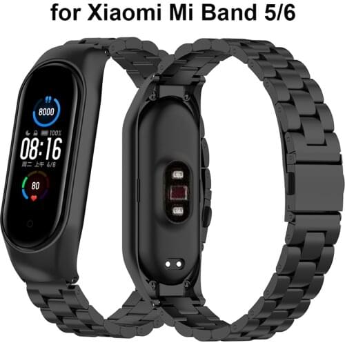 Mi Band 6 Watch Strap for Xiaomi Mi Band 5 Bands Stainless Steel Metal Watchband Replacement for Mi Band 3/4 Correa Accessories