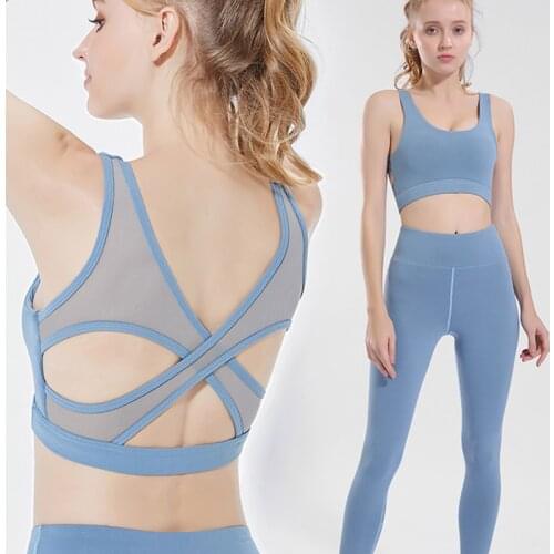 Sports Wear For Women Gym Women Sexy Sport Bra Strap Crop Top + Leggings Running Fitness Clothing Yoga Gym Sports Bra