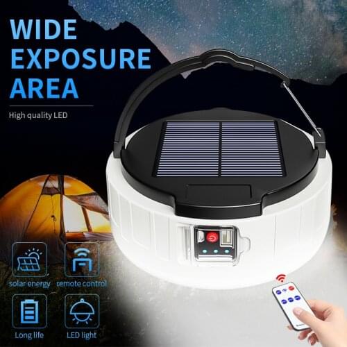 LED Solar USB Charging Bulb Solar Lamp Remote Control Mobile Power Hang Night Market Light Emergency Outdoor Camping Light