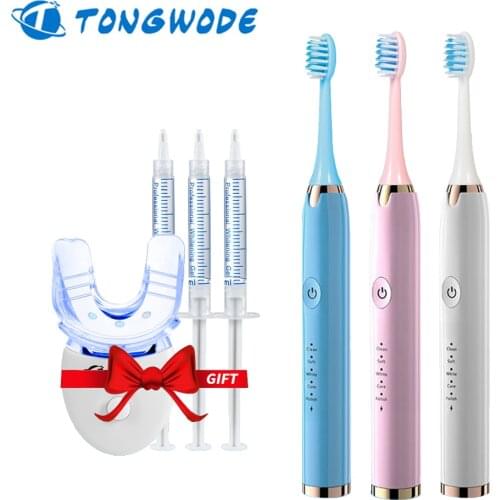 Ultrasonic Electric Toothbrush USB Port Tooth Whitening Kit With LED Accelerator Llight 35% Peroxide Gels Home Use Equipment