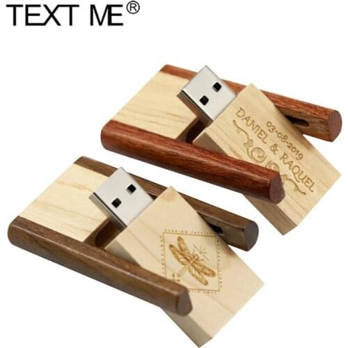 TEXT ME 360 degree rotating creative card USB LOGO USB flash drive 4GB 8GB 16GB 32GB 64GB USB 2.0 gift Pendrive printing