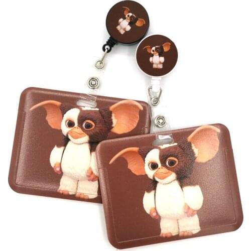 Gremlins Gizmo Movie Credit Card Holder Lanyard Women Men Kid Student Retractable Badge Reel ID Name Bus Clips Card Badge Holder