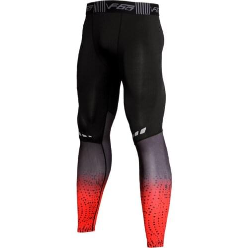 High Elastic Mens Running Tights Patchwork Compression Jogging Training Leggings Pro Basketball Layer Pants Male