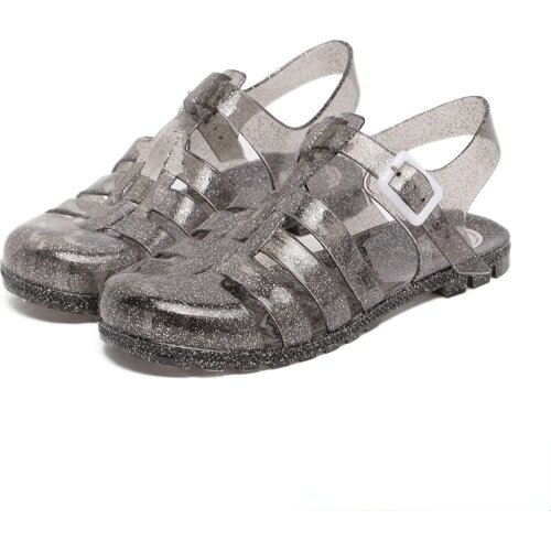 Womens Summer Crystal Jelly Shoes Flat Bottome Sandals Student Shoes Beach Shoes Transparent Sandalias De Las Mujeres