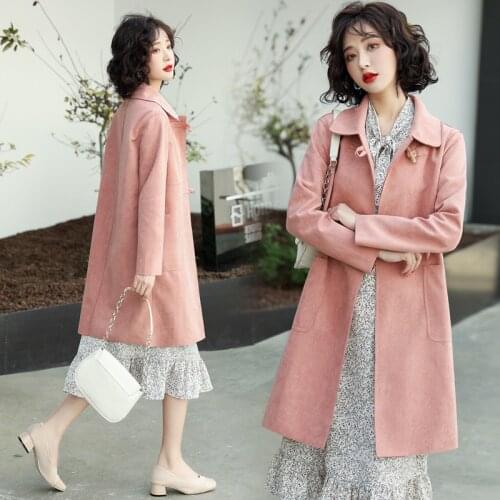 Women Autumn Winter Jacket Female Long Casual Coat Female Fashion Thick Warm Single Breasted Turndown Collar Chic Overcoat