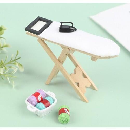 1:12 Dollhouse Miniature Furniture Ironing Board Scene Set Doll House Home Decor