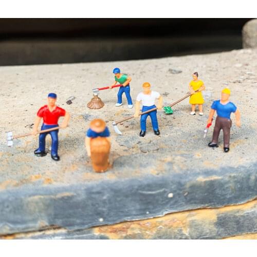 1/87 HO Scale Model Figure set farmers landscape model train railway layout scenery DIY miniature dioramas display